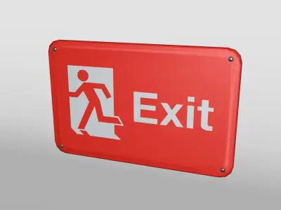 Curved Wall-Attached Sign Low-poly 3D model