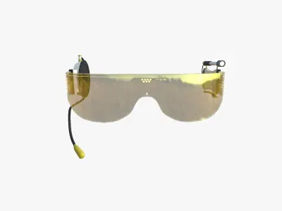 SciFi Glasses D07 White Gold - Character Design Fashion Low-poly 3D model