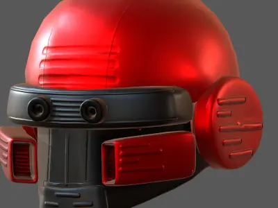 Gas mask helmet 3d model scifi Low-poly  Low-poly 3D model