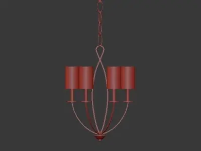 CASTANA four light chandelier with shades 3D model