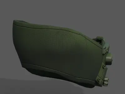 Gas mask respirator scifi futuristic 3d  Low-poly 3D model 34
