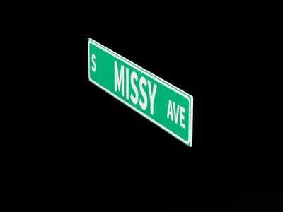 Street Sign Street Name Low-poly 3D model