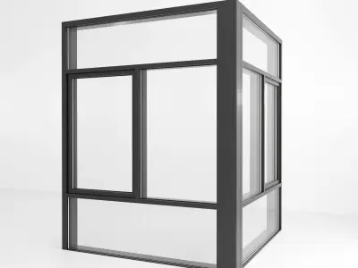 Panoramic glazing Stained glass 87 Low-poly 3D model