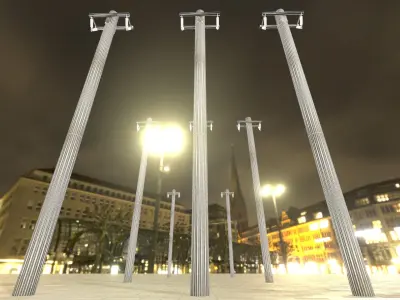 Steel power pole without ladder - Objekt  063 Low-poly 3D model