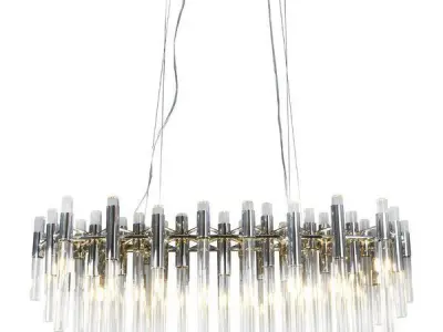 Chrome Galvan Light Unique - Statement Tiered Chandelier 3D model