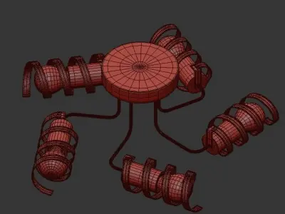 Faeton gold ceiling light fixture 3D model