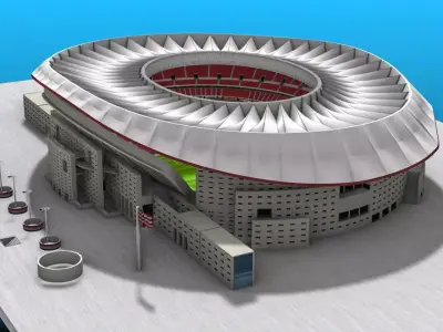 Estadio Metropolitano Madrid Low-poly 3D model