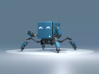 Sprinkles the bot - low poly sci-fi robot 3D model Low-poly 3D model