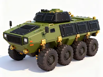 Iron-Guard Tactical Armored Personnel Carrier APC 3D Model Low-poly 3D model