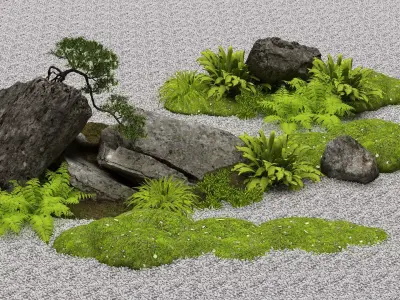 Landscape Installations of Bryophyte Plants 3D model