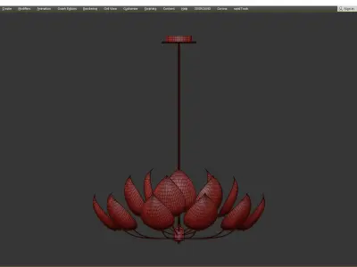 Hudson Valley Lotus 21 Light Chandelier Low-poly 3D model
