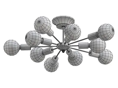 vitaluce-v4261-1-10pl nine light ceiling fixture with balls 3D model