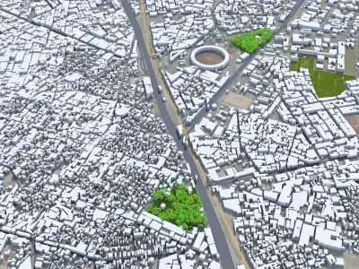 Gujranwala Pakistan 30km Low-poly 3D model