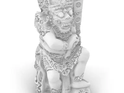 Dvarapala statue of deity 3D print model