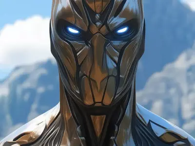 Bronze Colossus Character Muscular Metallic Figure 3D Low-poly 3D model