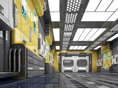 SCI FI INTERIOR SCENE 3D model