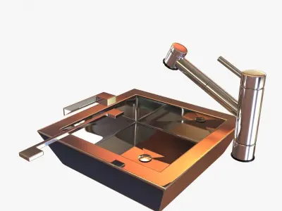 kwc Single-lever mixer and door handle and cabinet pull  3D model