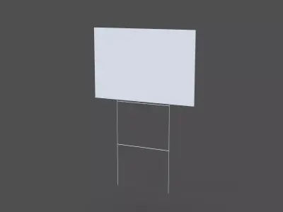 Customizable Coroplast Sign Low-poly 3D model