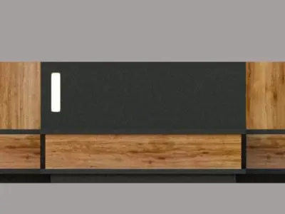 Modern Master Bed in wooden format Low-poly 3D model