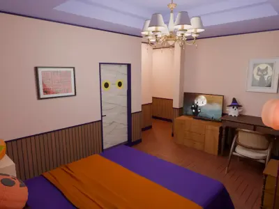 Halloween themed Hotel Room 3D model