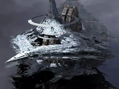 Frozen Ice shard Mountain elite bay 4  Low-poly 3D model