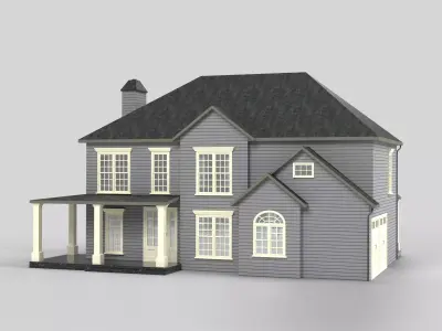 British House Design 11T2  Low-poly 3D model