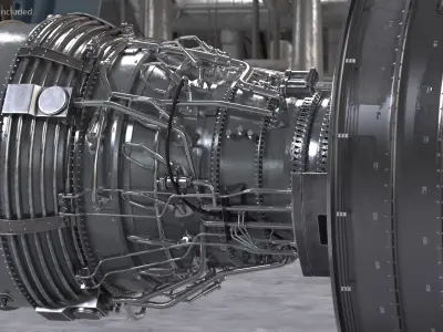  Turbofan Aircraft Engine Sectioned 