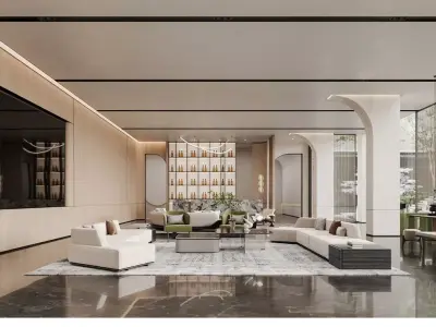 Sales office lobby interior decoration 3D model