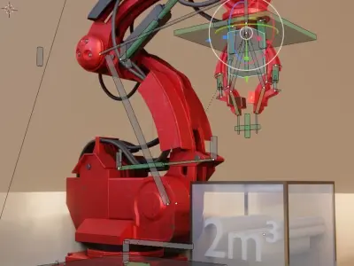 Industrial Robot Arm Basic Version Low-poly 3D model