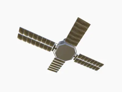 Satellite H08 Aluminum - SciFi Space Design Low-poly 3D model