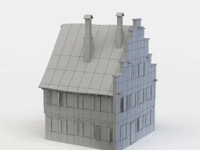 Big house Low-poly 3D model