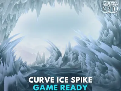 Low poly Curve Ice Spike 230503 Low-poly 3D model