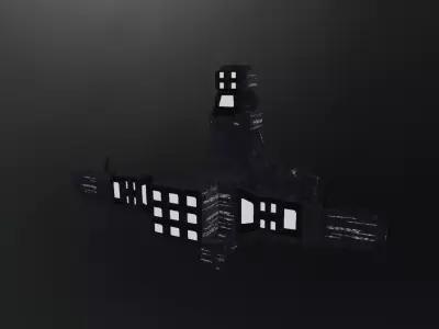 LowPoly spacecraft building Low-poly 3D model