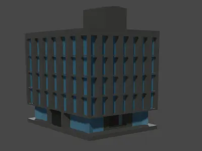 Workplace office building Free low-poly 3D model