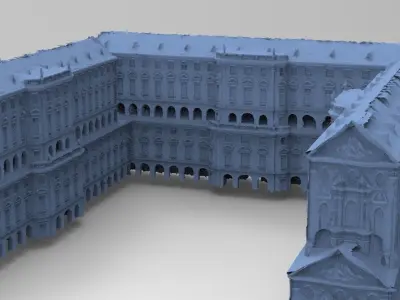 Venetian Stone courtyard architecture 3D full model 3D model