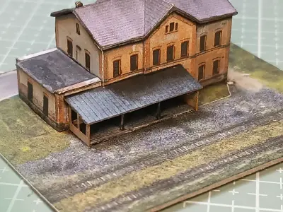 B 001 papercraft cut building Free 3D model