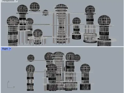Futuristic Underwater City 3D model