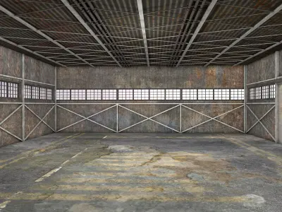 industrial building warehouse 5 Low-poly 3D model