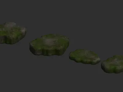 Cave Platform 2 - Moss 1 Low-poly 3D model
