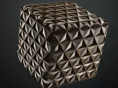 Geometric Triangle Wood Mosaic PBR Seamless Texture