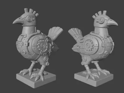 Industrial chicken Sculpture 3D print model