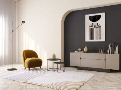 Interior scene living room 10 3D model