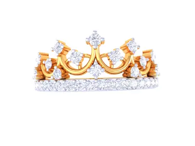  Women Crown Ring MTL 3dm STL OBJ FBX Details 3D print model buy