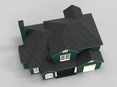 British House Design 13T3  Low-poly 3D model