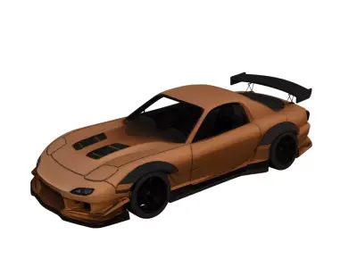 Mazda RX7 Modified Tuning Car Street Racing Vehicle Model 3D model