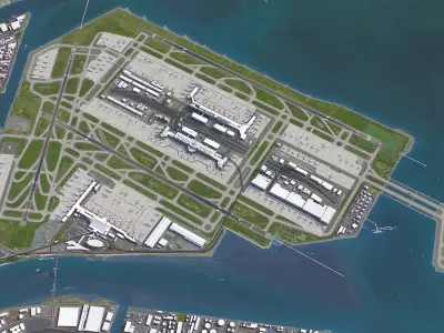 Tokyo Haneda Airport Low-poly 3D model