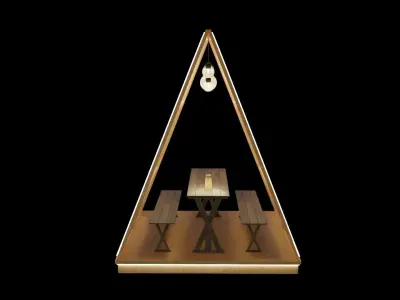 Wooden tent 3D model