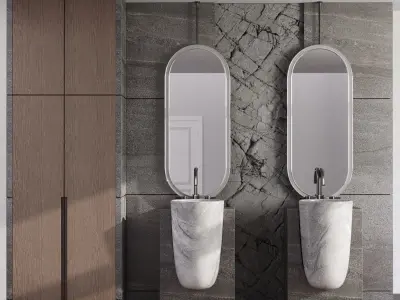 Bathroom furniture by Fauset Omnires Y set 56 Low-poly 3D model