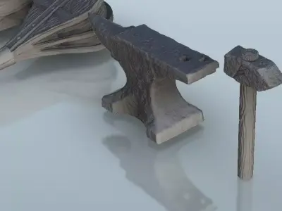 Blacksmith shop interior - Medieval Gothic Feudal Old Archaic Sa 3D print model