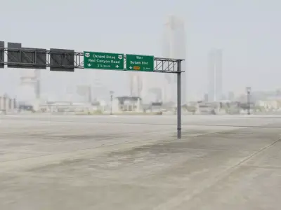 Two size FreeWay Highway OverHead Sign Structures Steel Bundle 3D model
